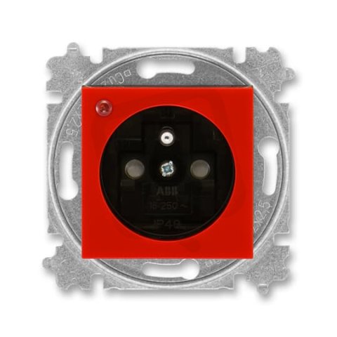 Zásuvka s přepěťovou ochranou 5599H-A02357 65 červená/kouř. černá Levit ABB