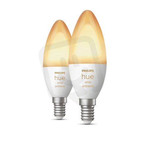 Philips Hue White Ambiance LED žárovka svíčka 470lm (40W) E14 (2ks)