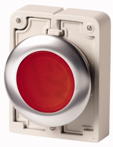 Eaton M30I-FDL-R Prosvětlená ovládací hlavice, bez aret, kroužek nerez, červená