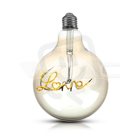 LED žárovka V-TAC 5W E27 Filament G125 Amber Glass 2200K VT-2205