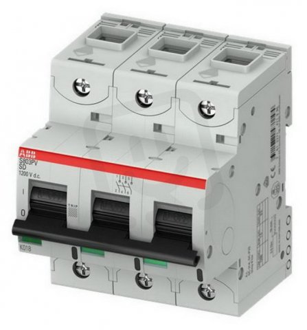 ABB S803PV-SD32, 3P DC vypínač, 32 A, 1,5 kA, 1200 V DC, IEC/EN 60947-3