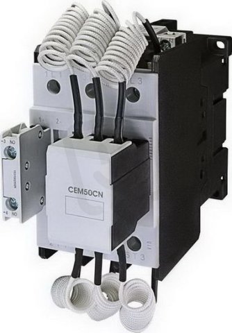Kompenzační stykač CEM50CN. 10-230V-50Hz 1xNO 40kVAr(400VAC)230VAC ETI 004648140