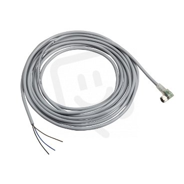 Kabel PVC s konektorem M8 zahnutý zásuvka,3 piny PNP L=5m XZCPV0766L5