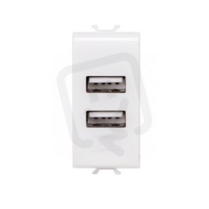 Gewiss GW10450 Chorus USB nabíječka dvojitá, 100-240V, 50/60Hz, bílá