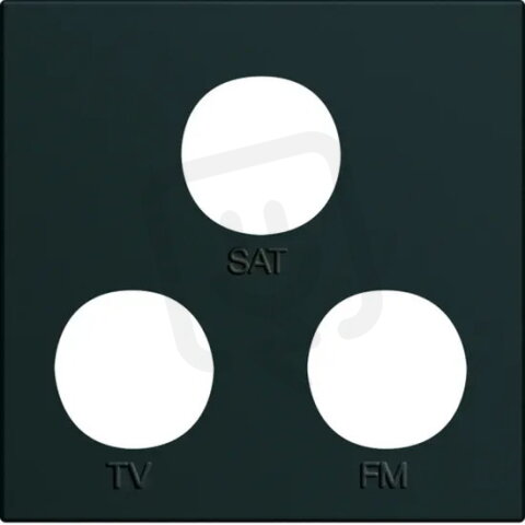 Krytka TV-R-SAT zásuvky gallery, 45x45 mm, černá BERKER WXD256N