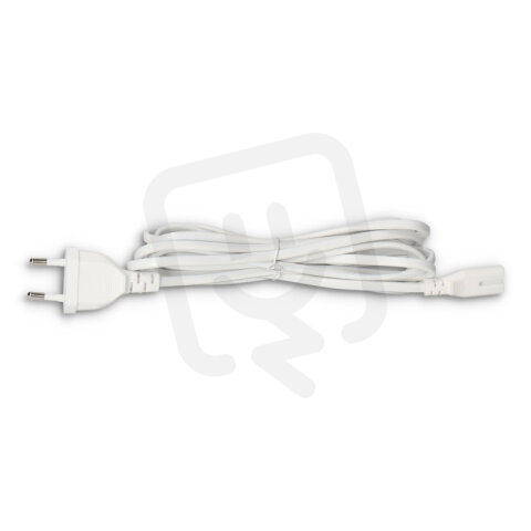 Napájecí kabel 230 V 2 x 0,5 mm2 s plochou EU vidlicí bílý délka 3 m