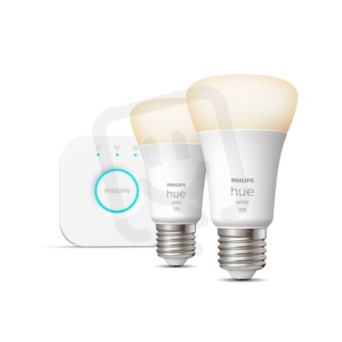 Philips Hue White 9.5W E27 1100lm sada (2x LED žárovka+bridge)