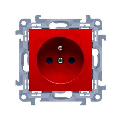 Zásuvka jednonásobná s clonkami červený KONTAKT SIMON CGZ1CZ.01/22