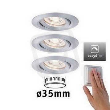 LED vestavné svítidlo Nova mini Plus EasyDim výklopné 3x4,2W 2.700K hliník 230V