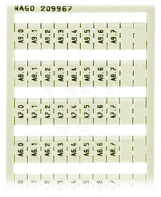 Popisovací karta WSB s potiskem A0.0, A0.1,.. A9.6, A9.7 (1×) bílá WAGO 209-967