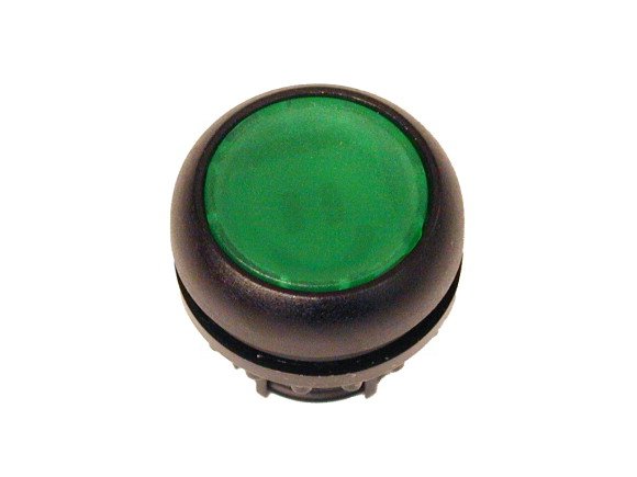 Eaton M22S-DRL-G Prosvětlená ovládací hlavice, aretace, kroužek černý, zelená