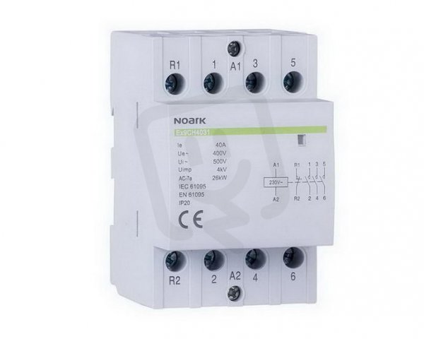 Instalační stykač NOARK 107323 EX9CH40 40 A ovl. 24V 2NO+2NC