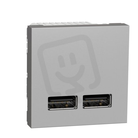 NOVÁ UNICA Dvojitý nabíjecí USB A+A konektor 2.1A, 2M, Aluminium