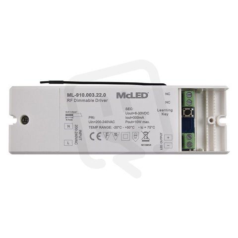 McLED ML-910.003.22.0 RF 10W Stmívatelný driver 300mA