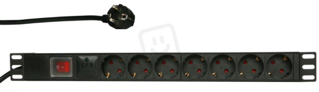 19'' napájecí panel PDU, 7x Schuko, přepěťová ochrana, 1U SCHRACK Q7070113-A