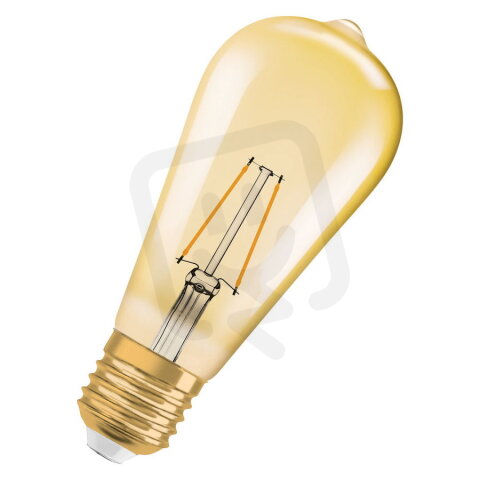 LEDVANCE Vintage 1906 LED EDISON 2.5W 824 Gold E27