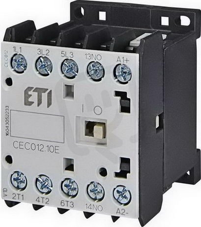 Miniaturní stykač ETI CEC012.10-400V-50/60Hz 3p 4xNO 22A(AC1)/12A(AC3 400V)