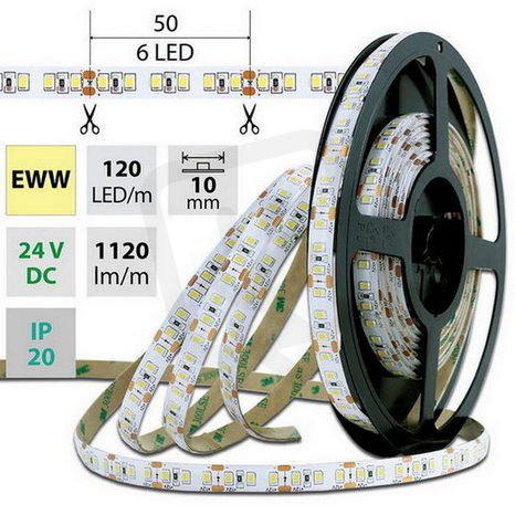 LED pásek SMD2835 EWW 120LED/m 50m, 24V, 14 W/m MCLED ML-126.827.60.2