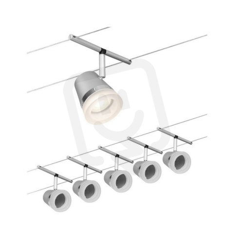 Lankový systém Cone základní sada GU5,3 max. 5x10W 230/12V matný chrom/chrom