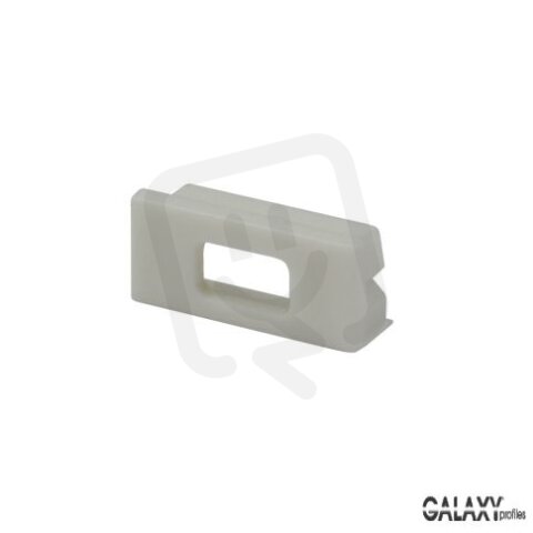 End cap E76W white for profile SL8/NL8, with cable bushing 1 pc GALAXY PROFILES