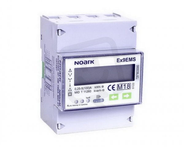 Smart Elektroměr NOARK 107296 EX9EMS 3P 4M 100 A Mbus, 2-tarifní LCD displej