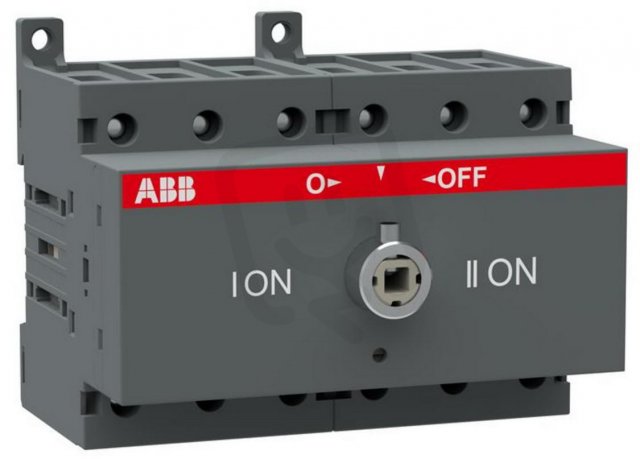 Přepínač ABB OT63F3C 3P I-0-II 63A, montáž na DIN lištu, bez rukojeti