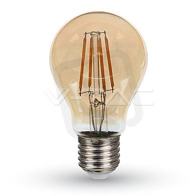 LED žárovka V-TAC Filament 4W E27 A60 Amber 2200K Cover 2200K VT-214