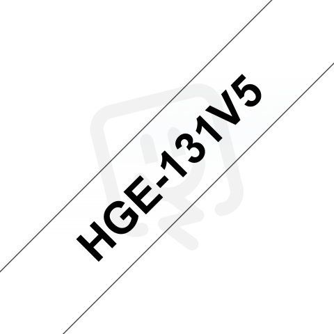 BROTHER HGE131V5, průhledná / černá, 12 mm (pro PT 9xxx) - balení 5 ks