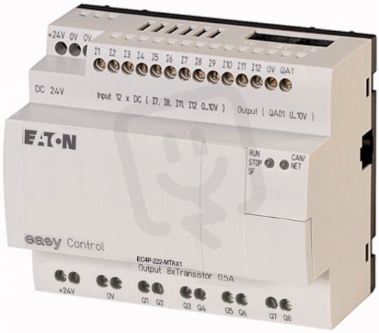 Eaton 106404 Řídicí relé easyControl,provedení bez displeje,12 DI(4 AI),8 DO