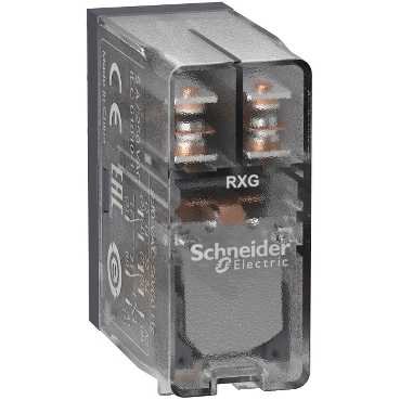 Schneider RXG25P7 Relé Zelio RXG, 2 C/O , 5 A, 230 V AC, průhledný kryt