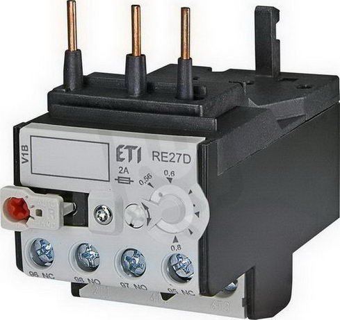 Nadproudové relé RE27D-0,8 1xNO+1xNC 0,56-0,8A pro CEM9-CEM25 ETI 004642402