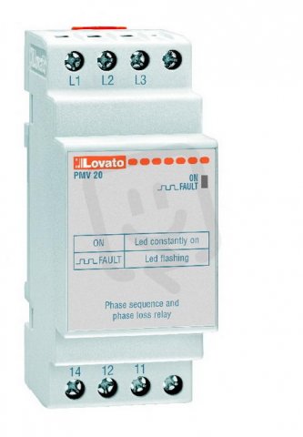 Lovato PMV20A600 Ochranné relé Sled a výpadek fáze 380÷600VAC