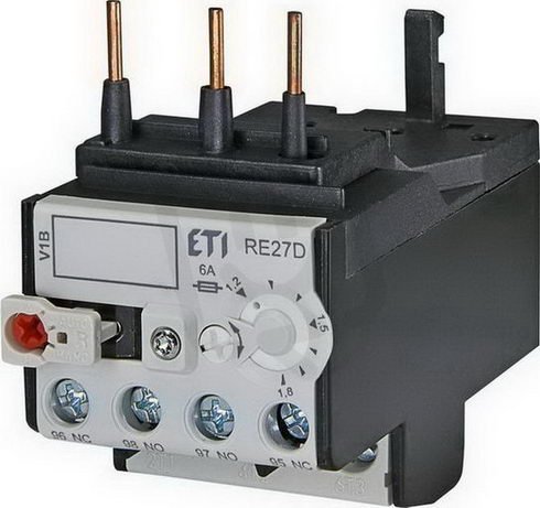 Nadproudové relé RE27D-1,8 1xNO+1xNC 1,2-1,8A pro CEM9-CEM25 ETI 004642404