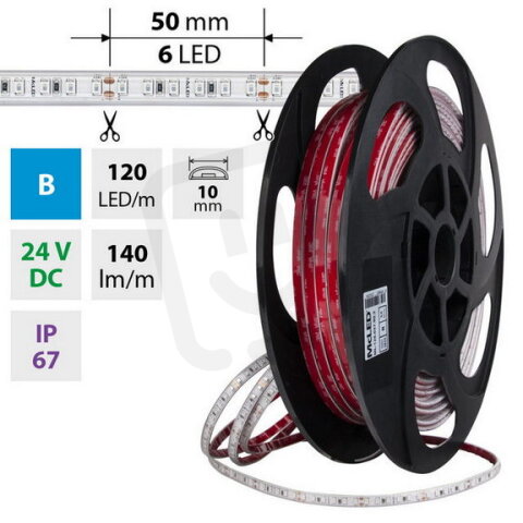 LED pásek SMD2835 B 120LED/m 50m, 24V, 9,6 W/m MCLED ML-126.039.90.2