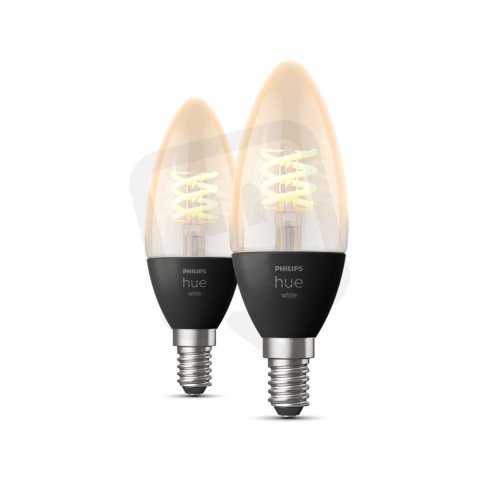 Philips Hue White 4.5W 550lm Filament LED žárovka svíčka E14 (2ks)