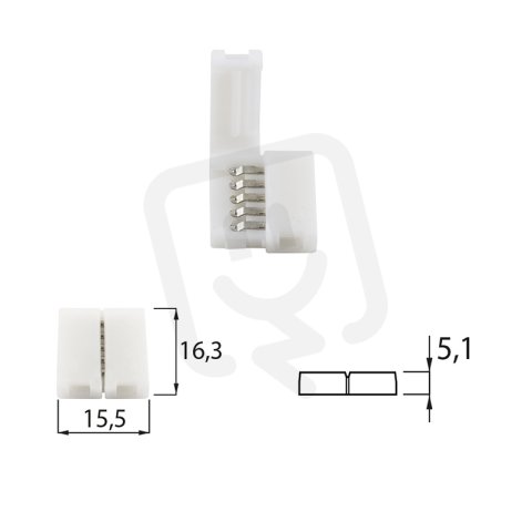 Spojka RGBW LED pásků šíře 12 mm, 5 pinů MCLED ML-112.001.21.6