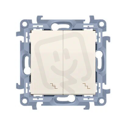 Přepínač dvojitý střídavý, řazení 6+6, 10AX, 250V~, krémová CW6/2.01/41