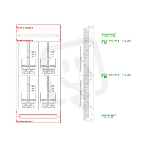 BPZ-MES-CZ-600/12-4Z Montážní rám komple