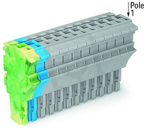 Pružinová svorka CAGE CLAMP 4mm2 zž/modrá/šedá 13pól. WAGO 2022-113/000-039