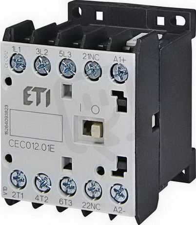 Miniaturní stykač ETI CEC012.01-230V-50/60Hz 3p 3xNO+1xNC 22A(AC1)/12A(AC3 400V)