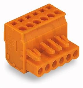 Konektor (zásuvka) úhlový CAGE CLAMP 2,5mm2 oranžová 22pól. WAGO 232-422/026-000