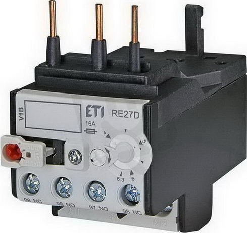 Nadproudové relé RE27D-6,3 1xNO+1xNC 4,0-6,3A pro CEM9-CEM25 ETI 004642407