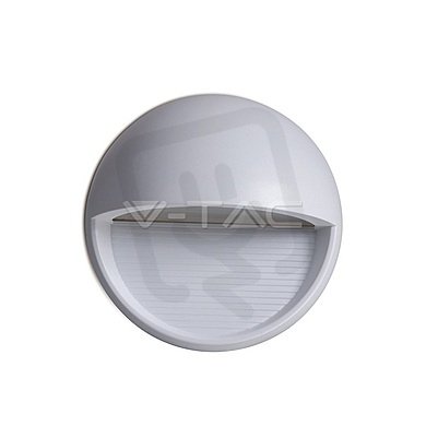 3W LED Step Light Grey Body Round Natura