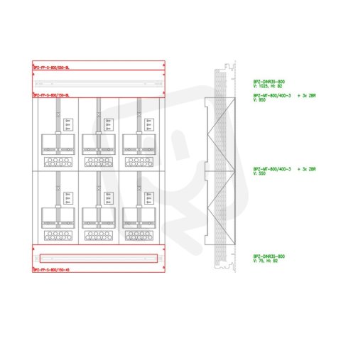BPZ-MES-CZ-800/12-6Z Montážní rám komple