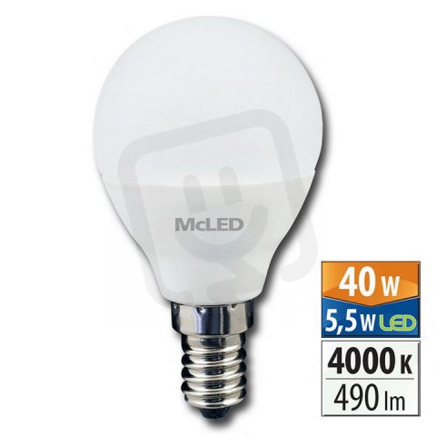 LED žár. kapka 5,5 W, E14, 4000 K, CRI 8