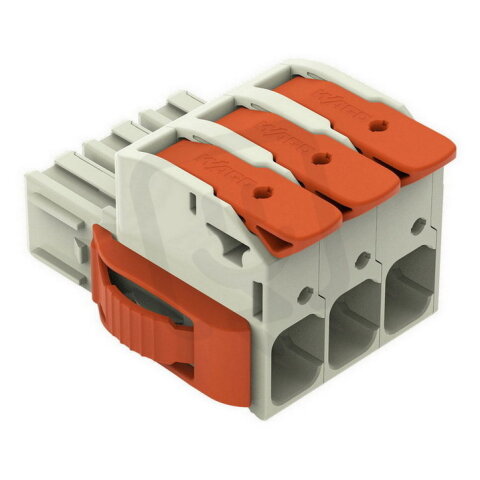 Pružinová svorka Páčka CAGE CLAMP sv.šedá 16mm2 3pól. WAGO 832-1103/037-000