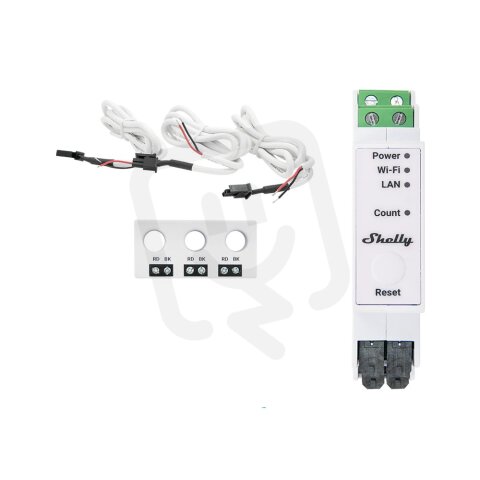 Elektroměr Shelly Pro 3EM-3CT63 100-260V, 1xRJ45, paměť 16MB, WiFi, Bluetooth.