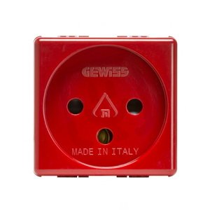 Gewiss GW20298 SYSTEM Modul zásuvky 2P+E 16A 250V, ISR, červená