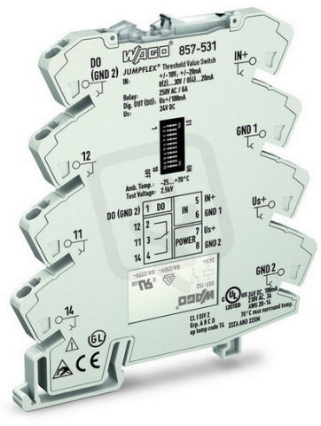 Úrovňové spínače Analogové hodnoty 1 přepínací kontakt WAGO 857-531