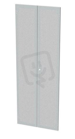 Dveře plechové s perforací LC-50, 45U, šířky 800, dvoukřídlé RAL7035, 1-b zámek